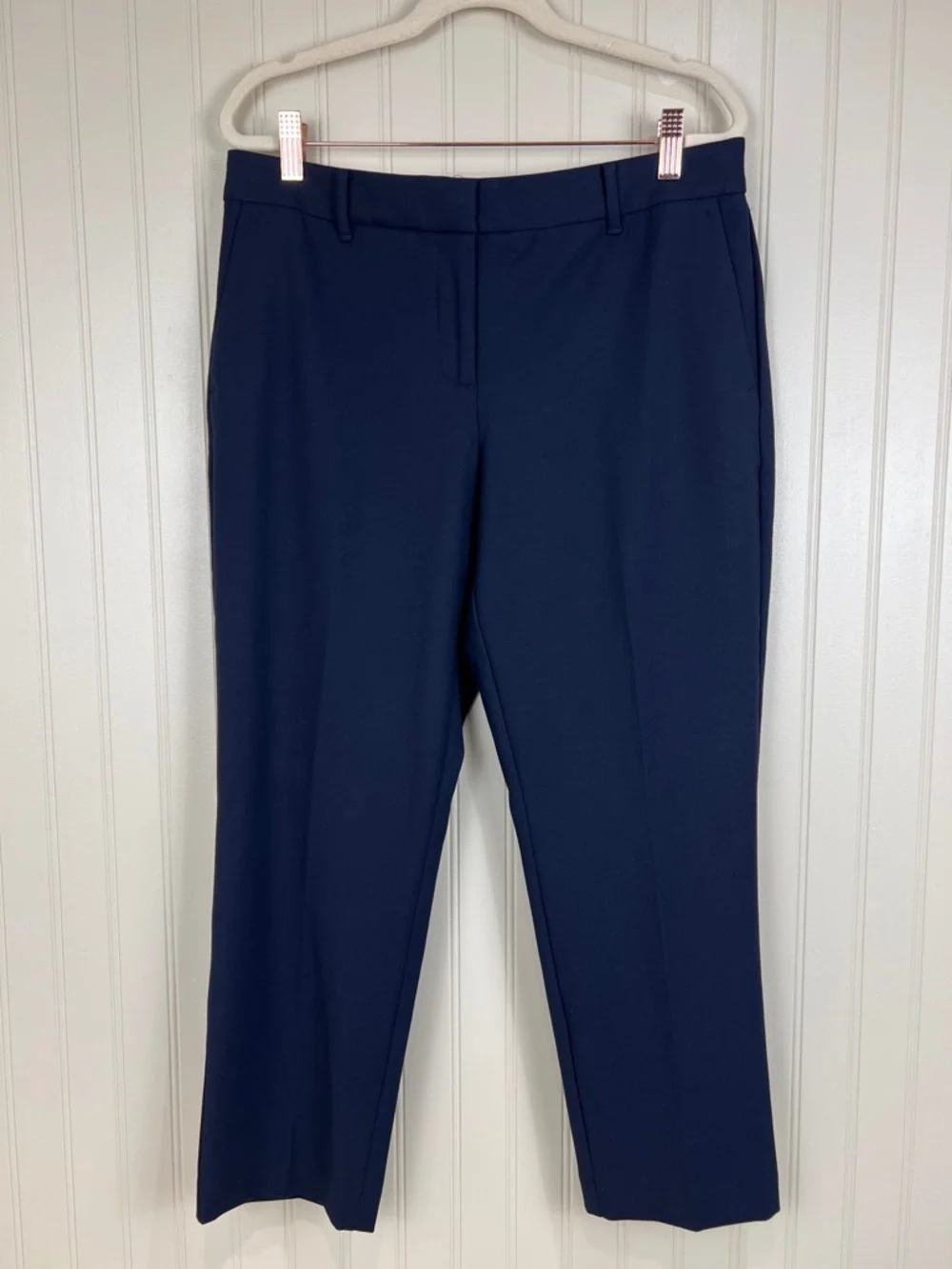 New Ann Taylor Mid Rise Slim Leg The Ankle Navy Pants in Curvy Size 8P